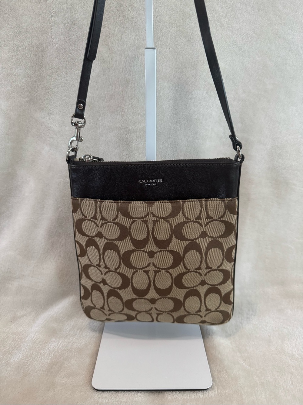 Coach Signature Swingpack Crossbody with Leather Trim